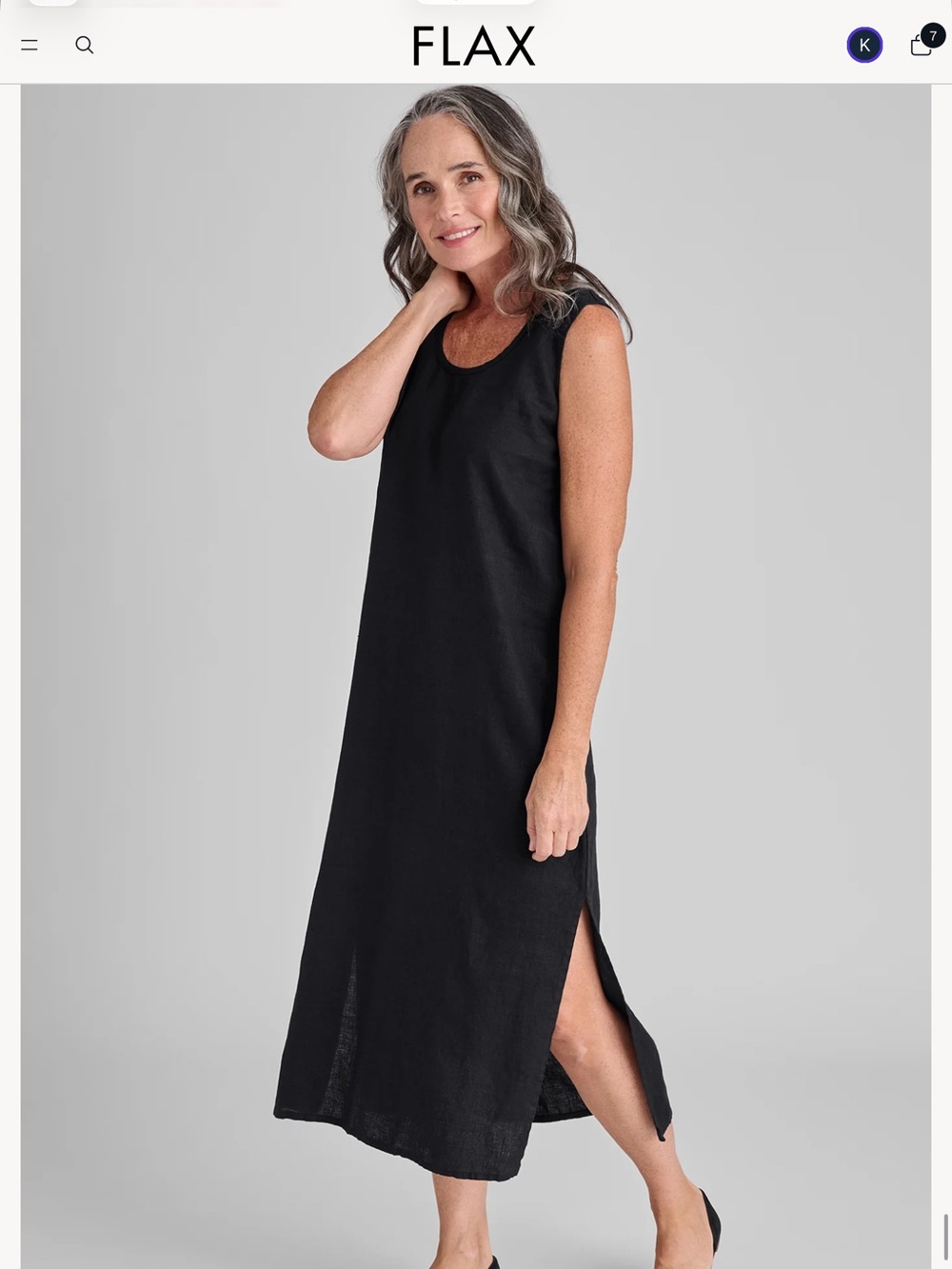 FLAX slipster Sleeveless Black maxi Slipster Dress - NWOT Women’s medium